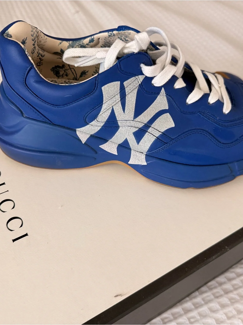 Gucci White Rhyton Logo Sneakers